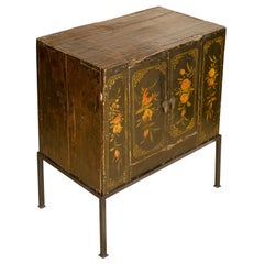 Funky Old Chinese Cupboard on Metal Stand Side Table