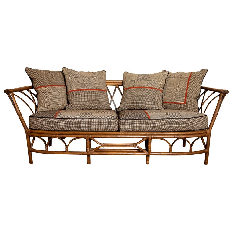 Vintage Mcguire Rattan Love Seat at 1stDibs vintage rattan loveseat