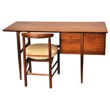 Walnut 3 drawer desk by Stewart MacDougall for Glenn of CA