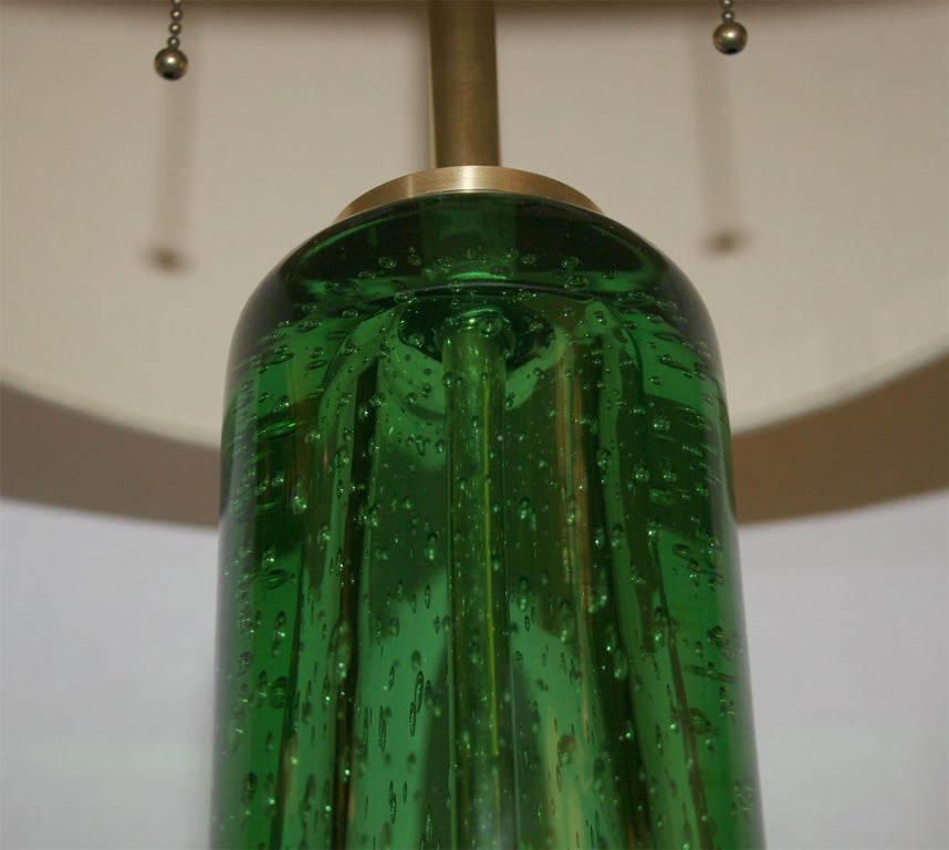 American Pair of Art Glass Table Lamps For Sale