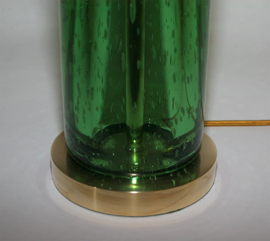 Pair of Art Glass Table Lamps In Excellent Condition For Sale In New York, NY