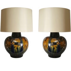 Pair of Allegorical Danish Porcelain Table Lamps 9