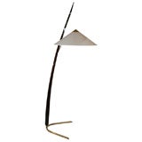 A Kalmar 1950's  adjustable Floor Lamp crated of brass and wood