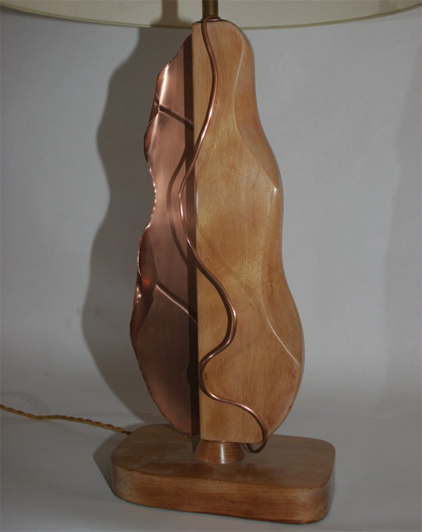 Pair of Modernist Sculptural Table Lamps Signed Heifetz 2