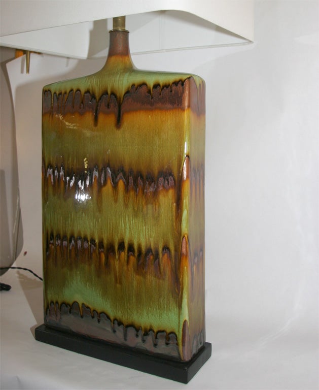 Pair of Danish Glazed Ceramic Table Lamps 1