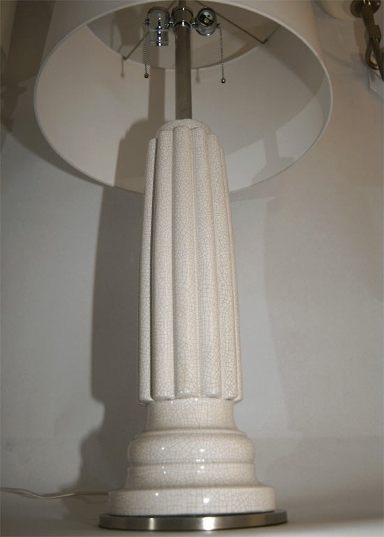 French Pair of Architectural Porcelain Table Lamps