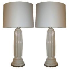 Pair of Architectural Porcelain Table Lamps