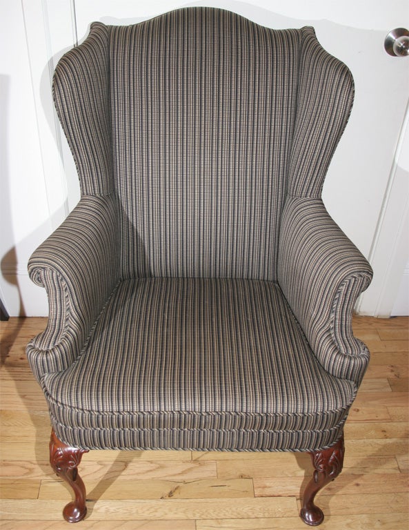 English Georgian Style Wing Chair For Sale
