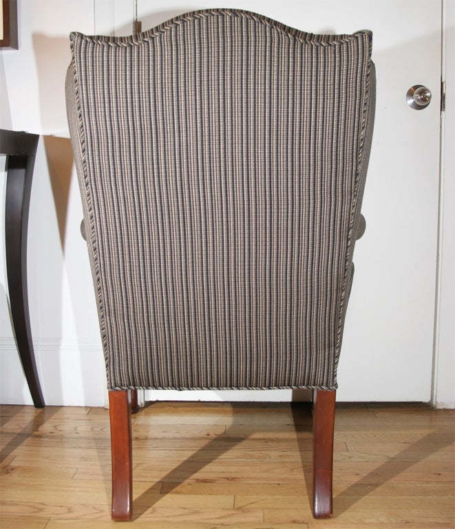 Upholstery Georgian Style Wing Chair For Sale