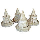 Vintage Old Cypress Painted Finials