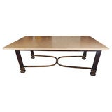 1940
s French Iron and Marble Table