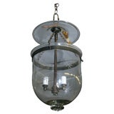 antique glass belljar with star etchings