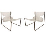 Pair of chrome and lucite sling chairs by Charles Hollis Jones 10