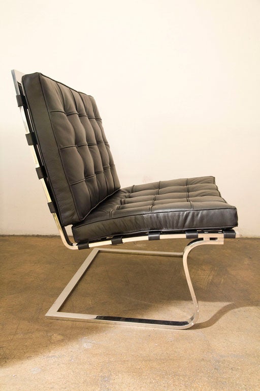 Steel Tugendhat pair of chairs by Ludwig Mies van der Rohe for knoll