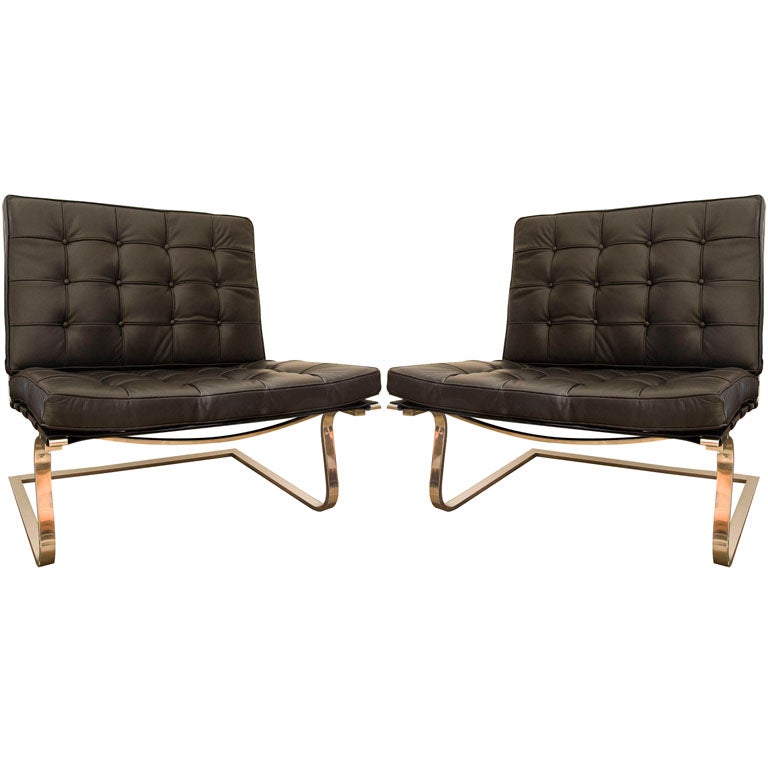 Tugendhat pair of chairs by Ludwig Mies van der Rohe for knoll