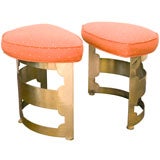 Grosfeld House pair of brass stools