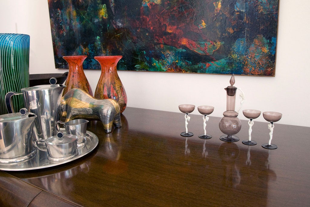 Very nice Bimini set, 4 glases and decanter