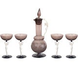 Bimini glass vases and decanter with nude female
