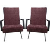 Pair Italian Recliner Chaise by Gianni Moscatelli for Formanova