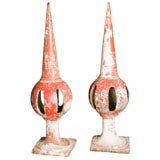 A Pair of Painted Iron Finials, Circa 1880