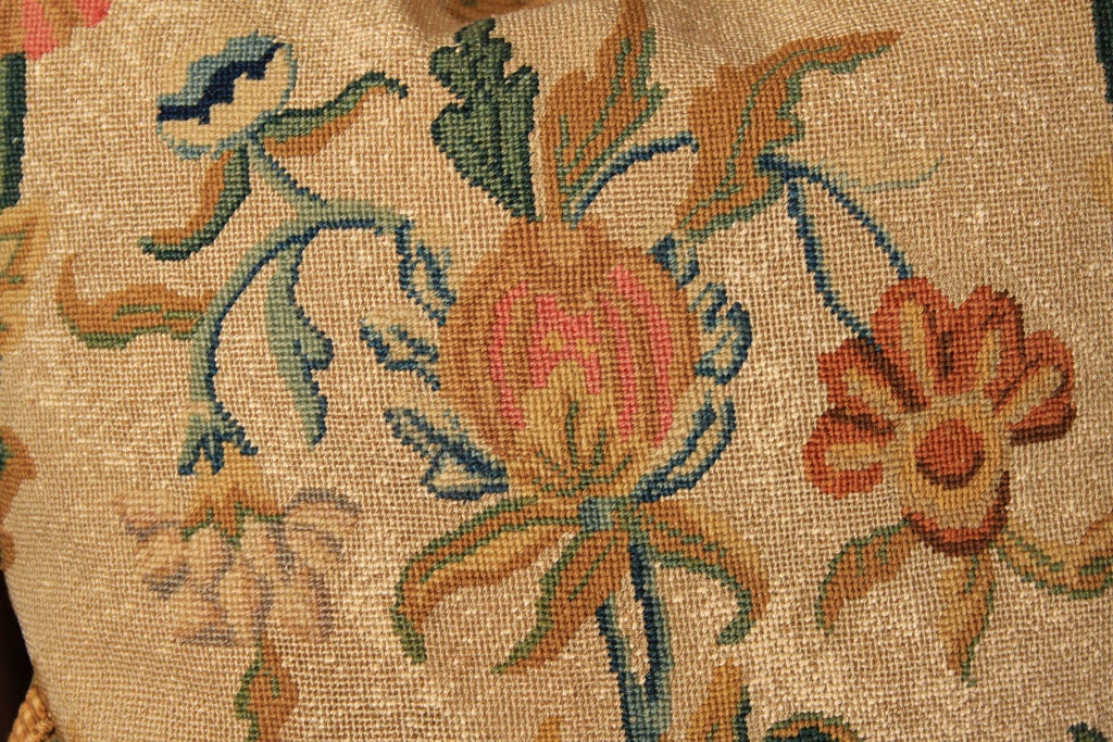 19th Century Century Needlepoint Pillow