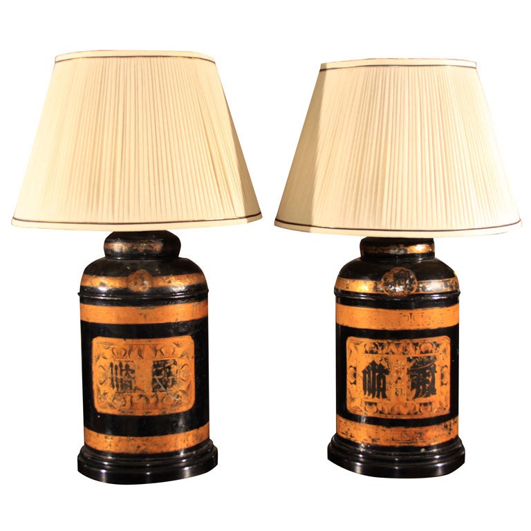 Lamps Made from Tea Tins For Sale