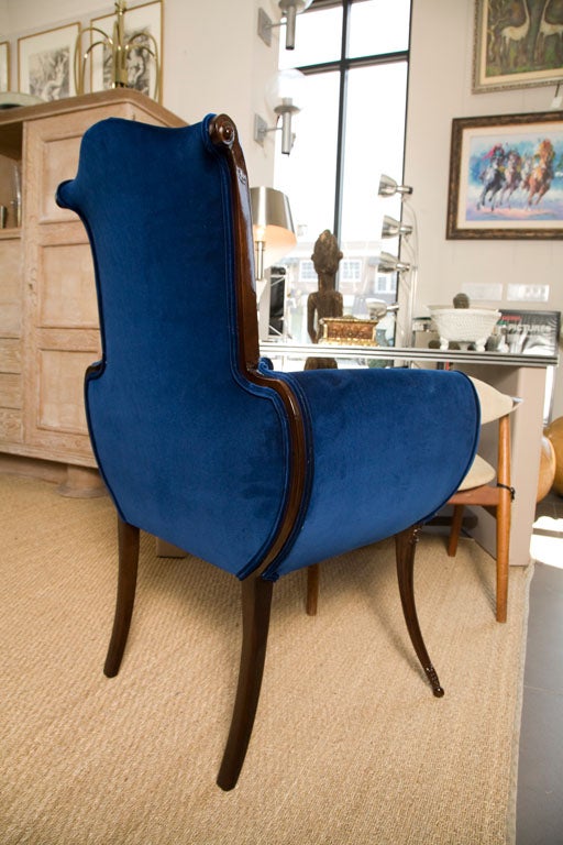 Wood Pair Regency Peacock chairs in the style of Grosfeld House For Sale