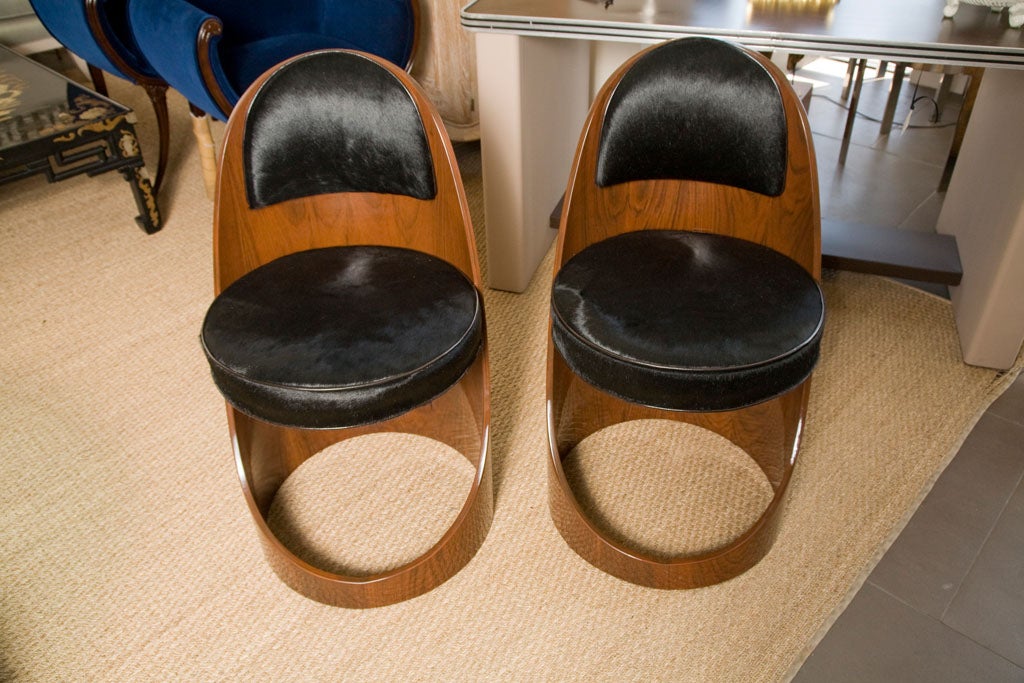 Plywood Cylinder chair in Italian Dyed Pony Skin