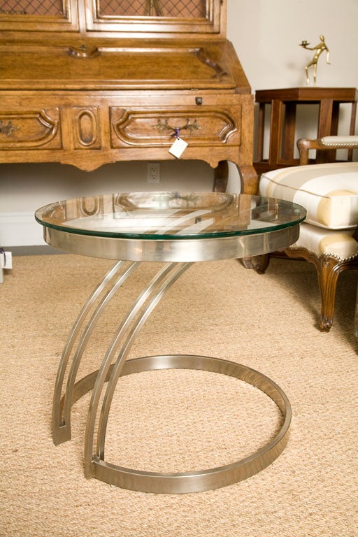 70's Art Deco Cantilevered Side Table 2