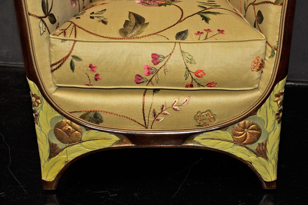 24k Gold Pair of Chairs Attributed to Paul Follot