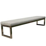 White Leather Bench