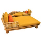 Pair of Karl Springer chaise lounges