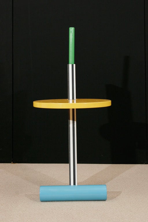 A Flamingo side table designed by Michele de Lucchi for Memphis. Italy,Circa 1984. <br />
The group was founded by Ettore Sottsass led on 16 December 1980, and resolved to meet again with their designs in February 1981. The result was a
