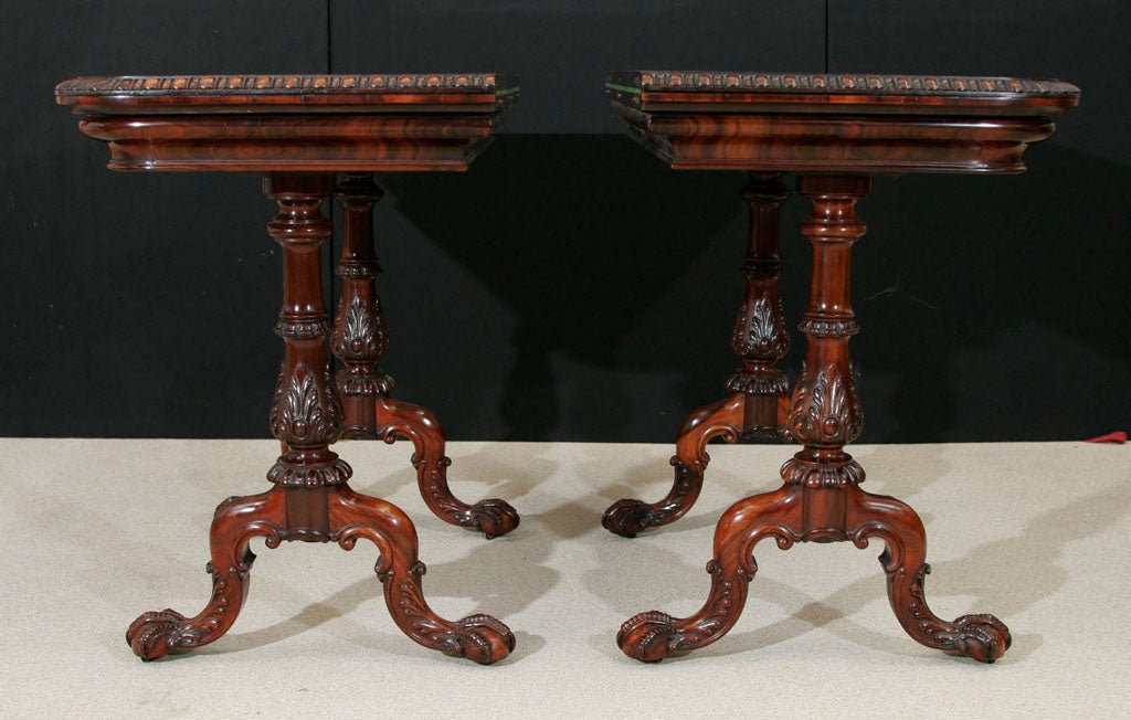 A pair of Gonzalo Alves Card Tables by Gillows of Lancaster