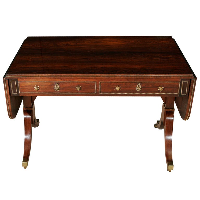 Gillows of Lancaster attributed rosewood sofa table, England circa 1805 For Sale