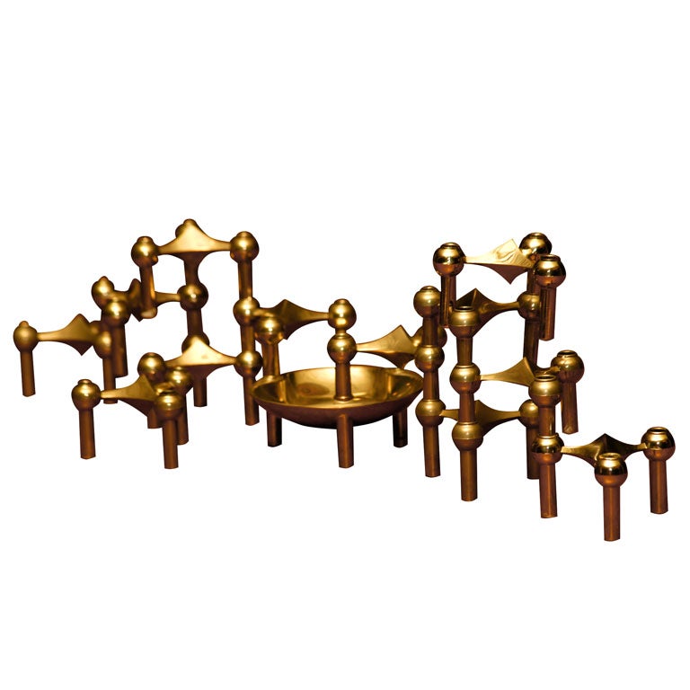 Chrome-plated Candleholders by Nagel