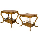 Pair of Antique Solid Cherry Regency Style End Tables