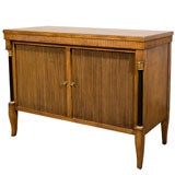 Vintage Cherry Wood Tambour-Door Credenza Commode