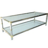 A Two-Tiered Metal Coffee Table
