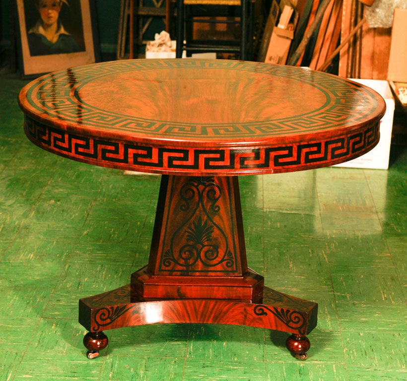 A Fine Paint Decorated Regency Mahogany Center Table 4