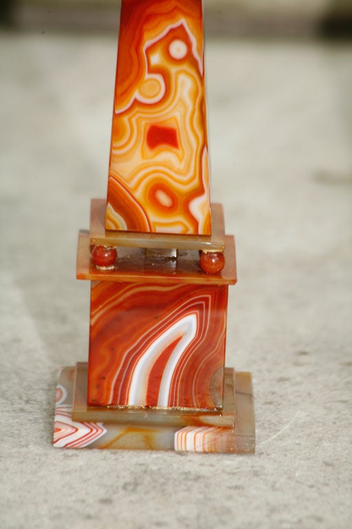 Unknown A fine pair of Banded Agate Obelisks