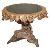 Burl Table with Granite Inlay