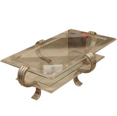 Striking Lucite and Glass Coffee Table