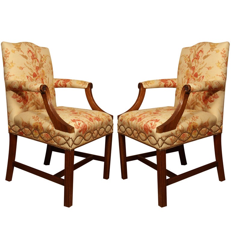 Pair of Antique "Throne" Armchairs For Sale