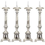 Antique Pair of Silverplated Candlesticks