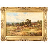 Antique A  Surrey  Cornfield  Painting  By  Henry  H.  Parker