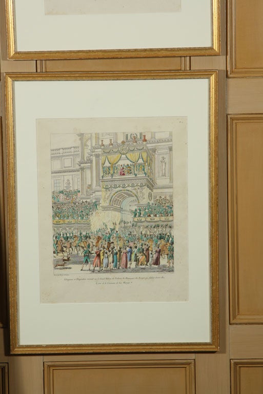 Pair  of French Lithographs of Paris Tuileries For Sale 1