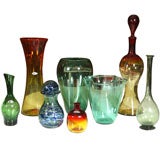 Collection  Of  Blown  Art  Glass  Vases  &  Jars