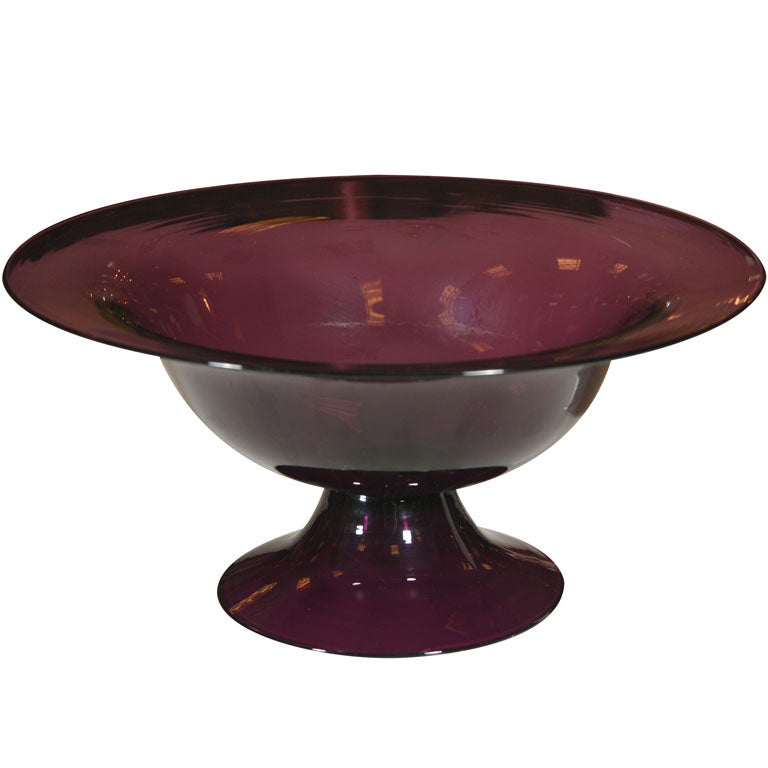 PAIRPOINT  AMETHYST BLOWN  GLASS  COMPOTE