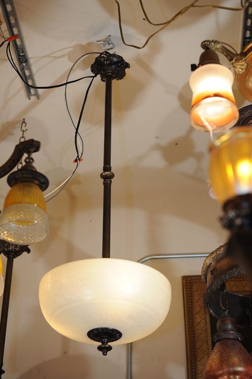 Pair of Steuben Calcite Chandeliers